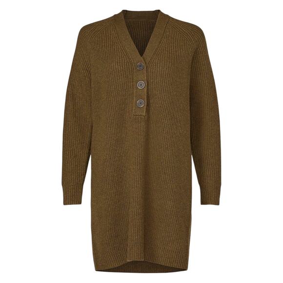 Madewell Dresses & Skirts - NWOT Madewell Women's Henley Merino Blend Olive Green Sweater Dress - Large